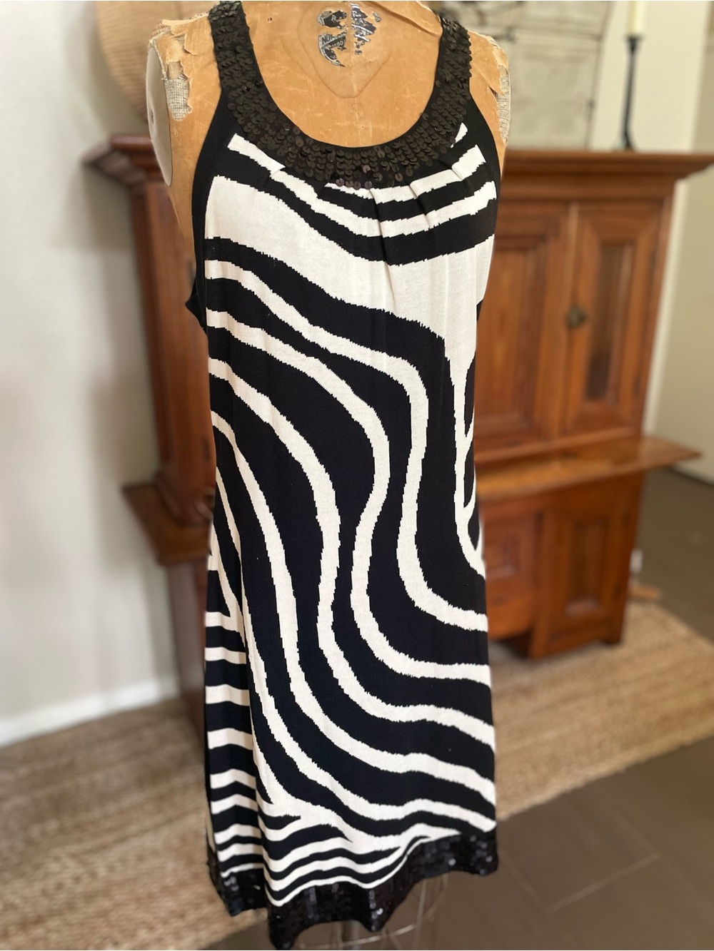 INC Sleeveless Silk Blend Sequin Dress